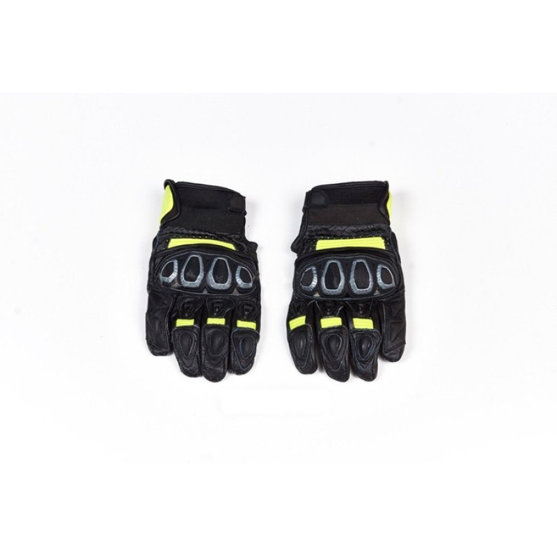 Мотоперчатки Hizer 567-А, кожа, черный/желтый, размер M