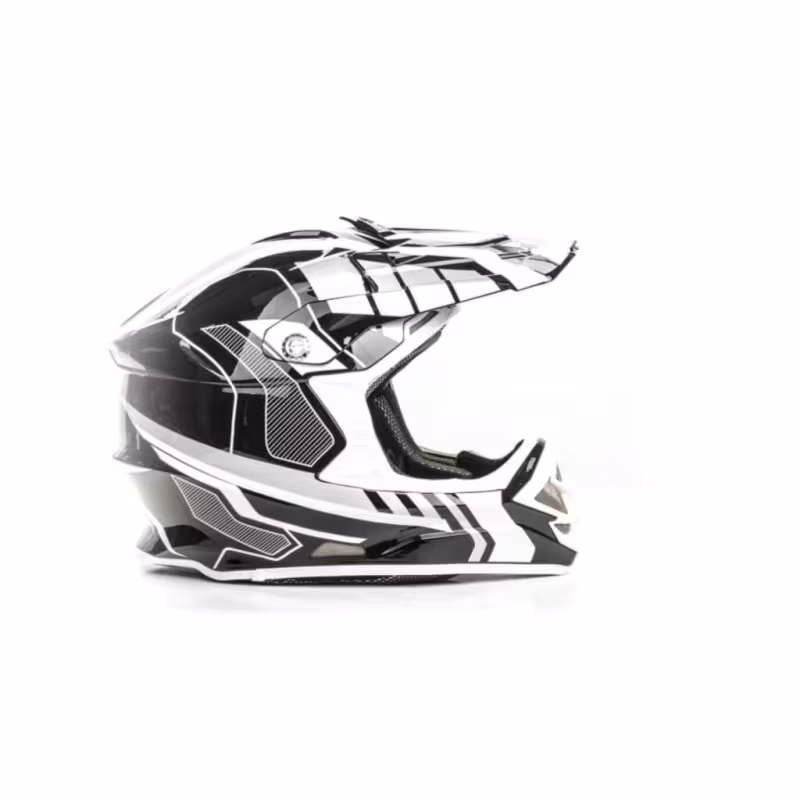 Мотошлем Hizer B6195, черный/белый, размер XL