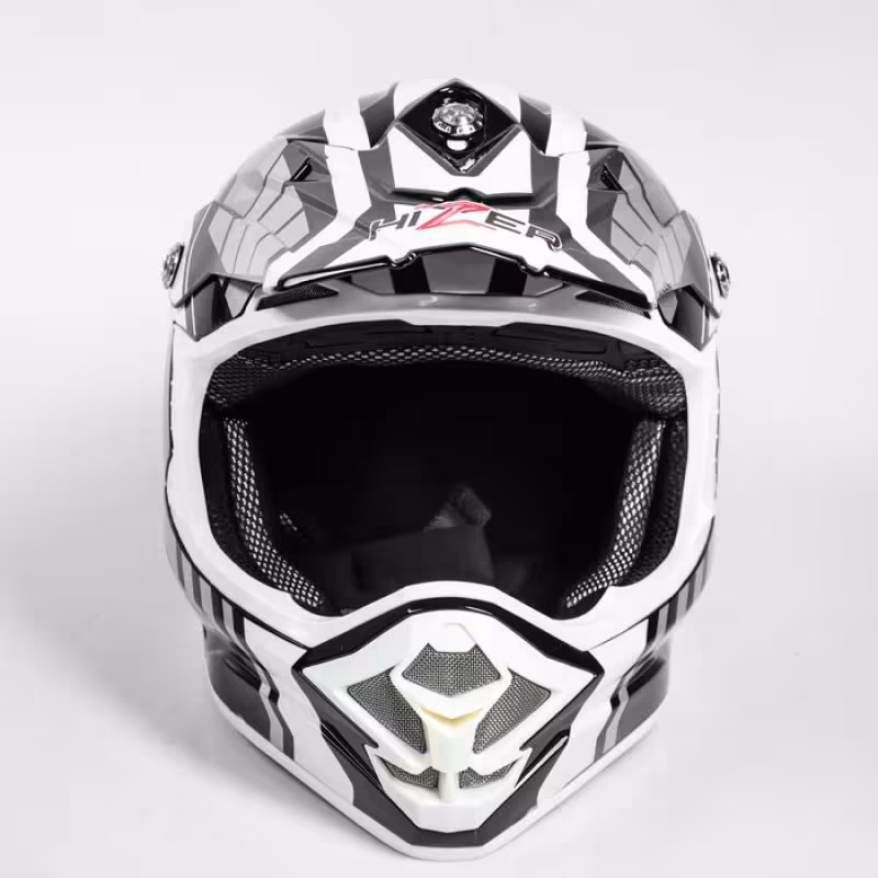 Мотошлем Hizer B6195, черный/белый, размер XL