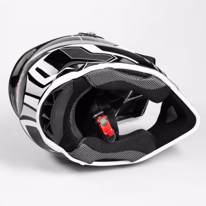 Мотошлем Hizer B6195, черный/белый, размер XL