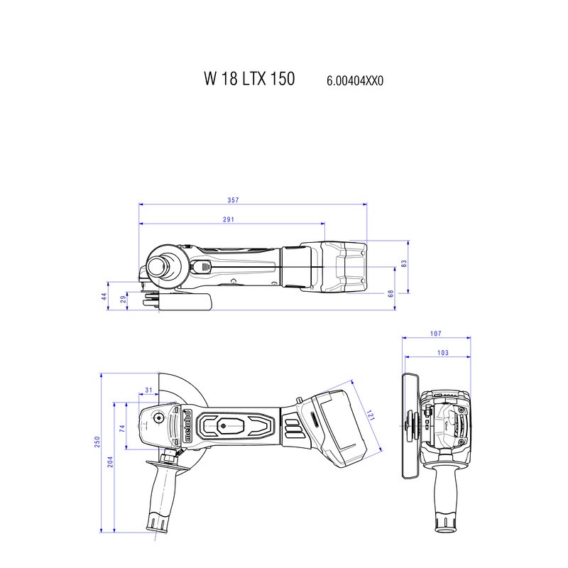 Шлифмашина угловая аккумуляторная Metabo W 18 LTX 150