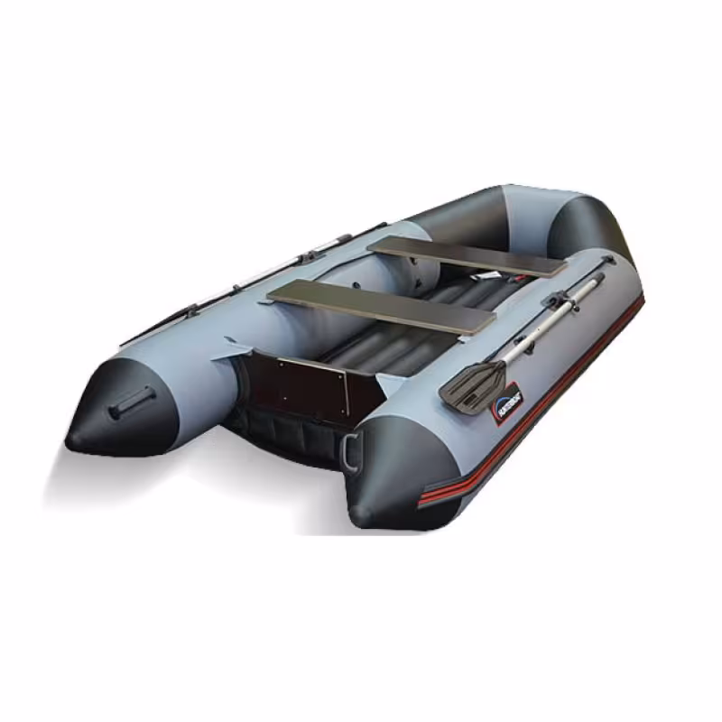 Надувная лодка ПВХ HunterBoat 320 ЛКА, НДНД, серый