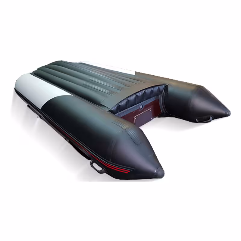 Надувная лодка ПВХ HunterBoat 345 ЛКА, НДНД, белый/черный