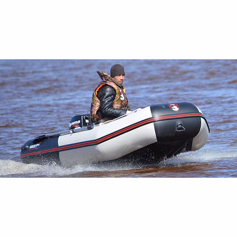 Надувная лодка ПВХ HunterBoat 345 ЛКА, НДНД, белый/черный