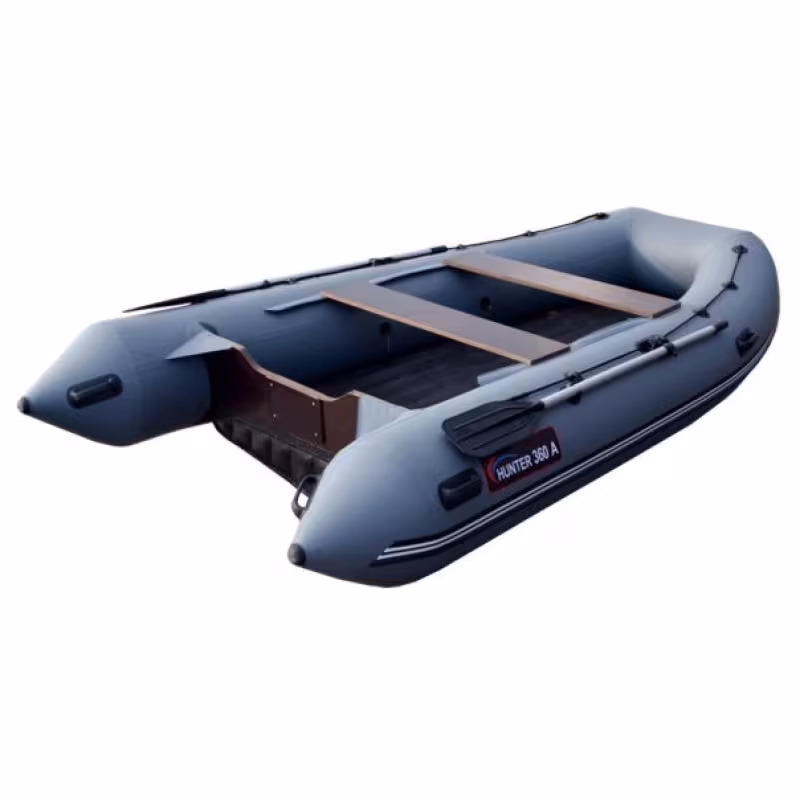 Надувная лодка ПВХ HunterBoat 360 А, НДНД, серый
