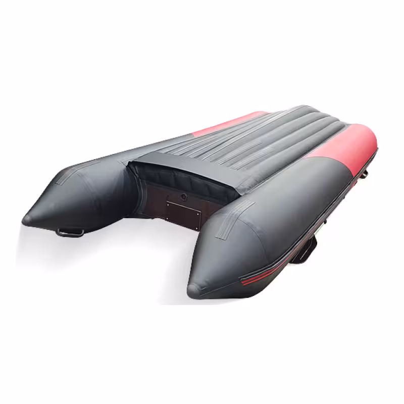 Надувная лодка ПВХ HunterBoat 365 ЛКА, НДНД, красный/черный