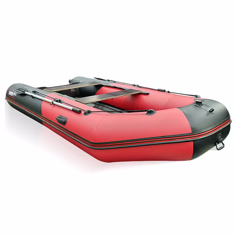 Надувная лодка ПВХ HunterBoat 365 ЛКА, НДНД, красный/черный