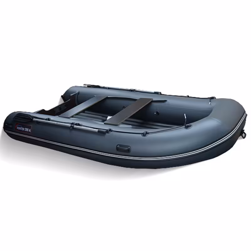 Надувная лодка ПВХ HunterBoat 390 А, НДНД, серый