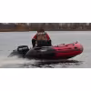 Надувная лодка ПВХ HunterBoat 350 ПРО, НДНД, красный/черный