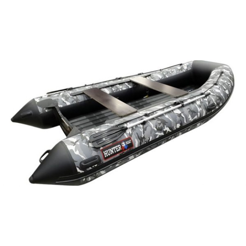 Надувная лодка ПВХ HunterBoat 360 А, НДНД, серый камуфляж 