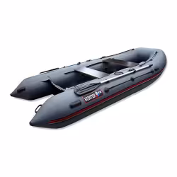 Надувная лодка ПВХ HunterBoat 360, пайол фанерный, серый