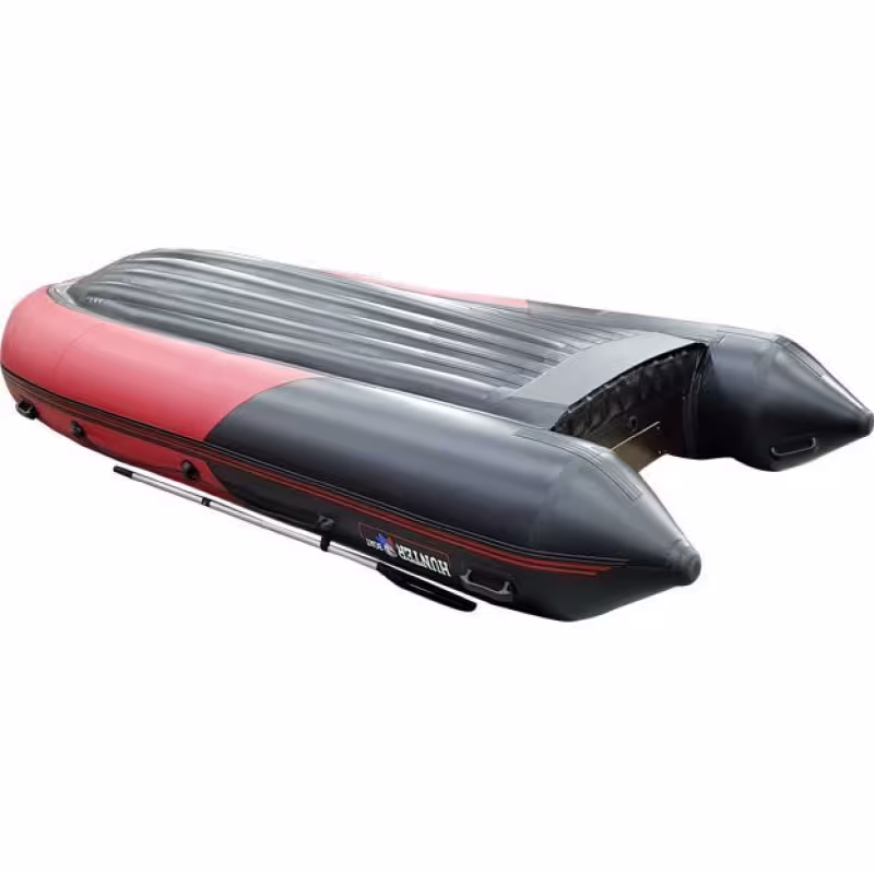 Надувная лодка ПВХ HunterBoat 380, НДНД, красный/черный