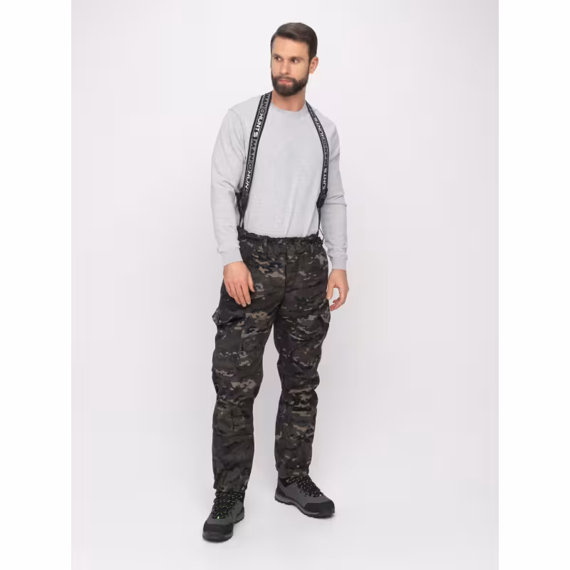 Костюм мужской Huntsman (Восток) Горка-5, ткань смесовая, черный камуфляж, размер 44-46, 182-188 см 