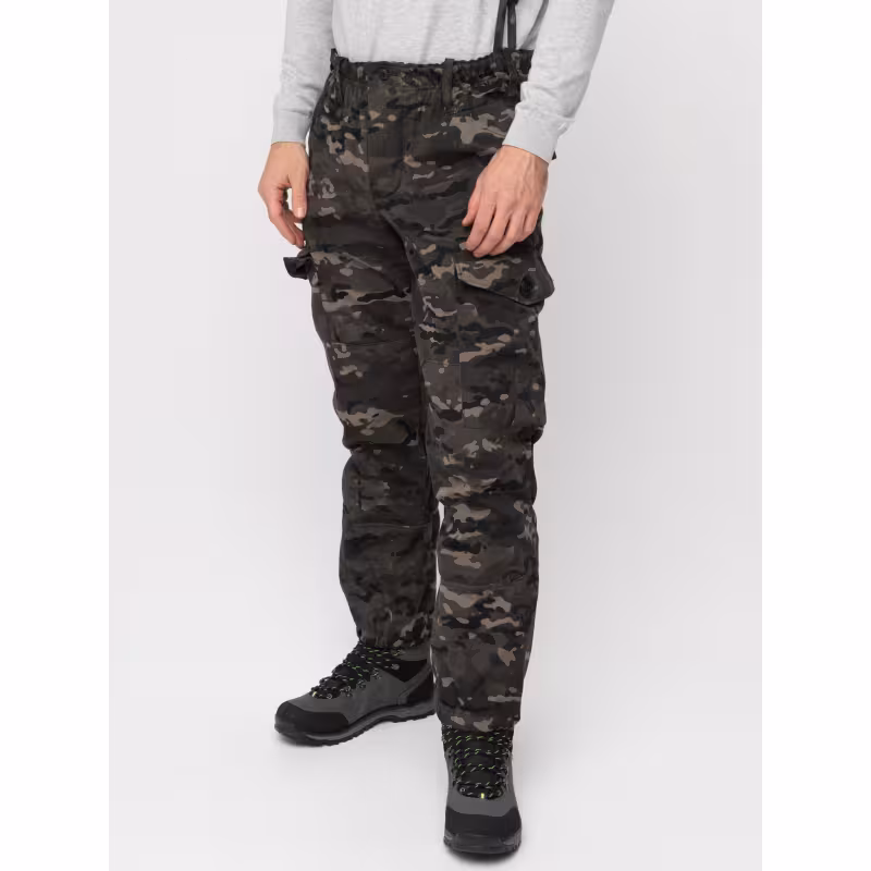 Костюм мужской Huntsman (Восток) Горка-5, ткань смесовая, черный камуфляж, размер 44-46, 182-188 см 