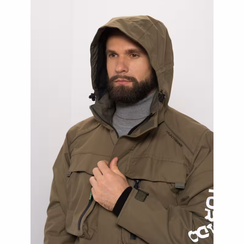 Костюм мужской Huntsman (Восток) Торнадо, мембрана Breathable, хаки, размер 60-62 (XXL), 182-188 см