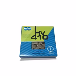 Цепь велосипедная KMC HV-410, 1 скорость, 112 звеньев с замком