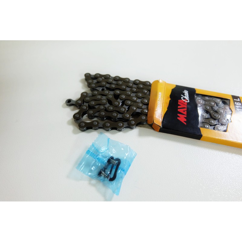 Цепь велосипедная Maya P30, 6/7 скоростей, 116 звеньев с замком