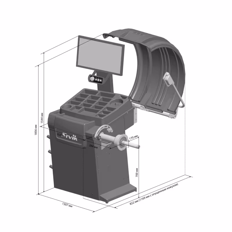 Станок балансировочный Sivik Galaxy Plus СБМП-60/3D Л