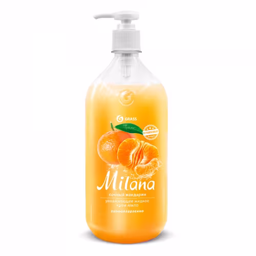 Крем-мыло жидкое увлажняющее Grass Milana Сочный мандарин, 1 л