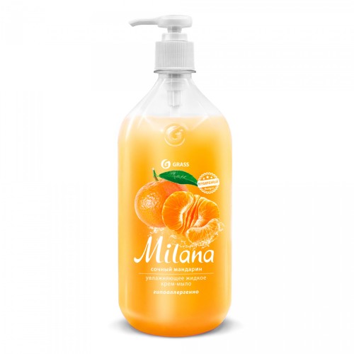 Крем-мыло жидкое увлажняющее Grass Milana Сочный мандарин, 1 л