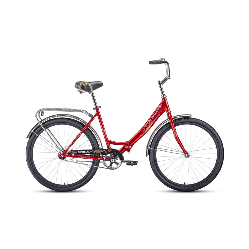 Велосипед  городской Forward Sevilla 1.0 26 ( 1 скорость, рост 18,5, складной ) красный/белый