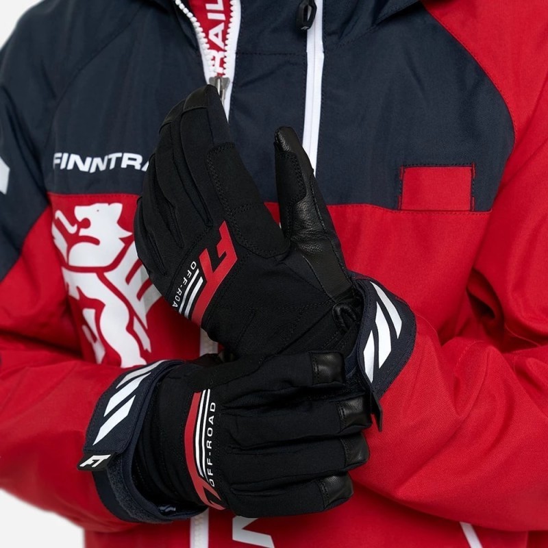 Мотоперчатки Finntrail GT Off Road 2790, мембрана/натуральная кожа, черный/красный, размер L