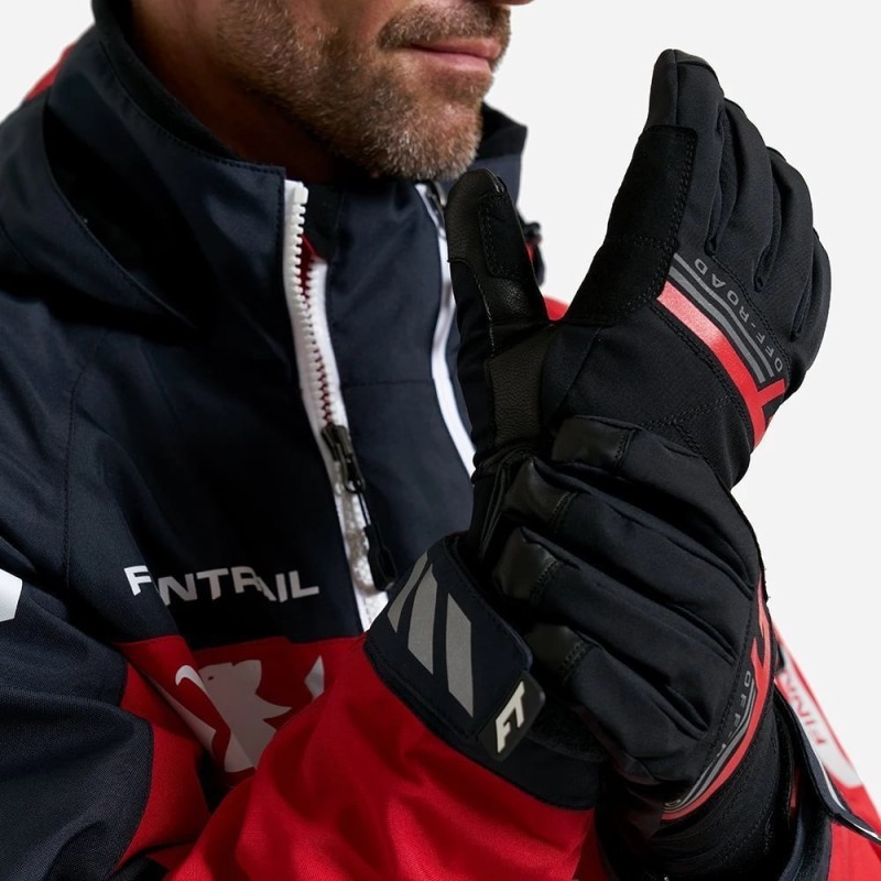 Мотоперчатки Finntrail GT Off Road 2790, мембрана/натуральная кожа, черный/красный, размер L