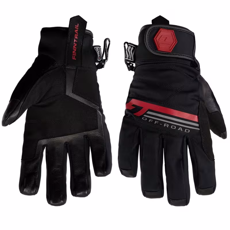 Мотоперчатки Finntrail GT Off Road 2790, мембрана/натуральная кожа, черный/красный, размер L