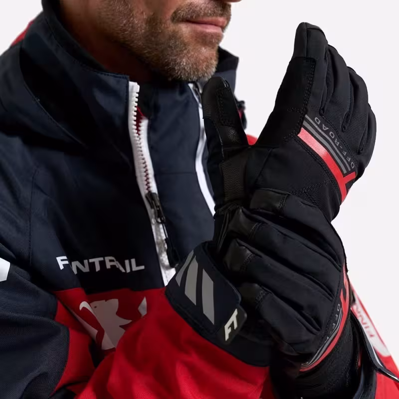 Мотоперчатки Finntrail GT Off Road 2790, мембрана/натуральная кожа, черный/красный, размер XL