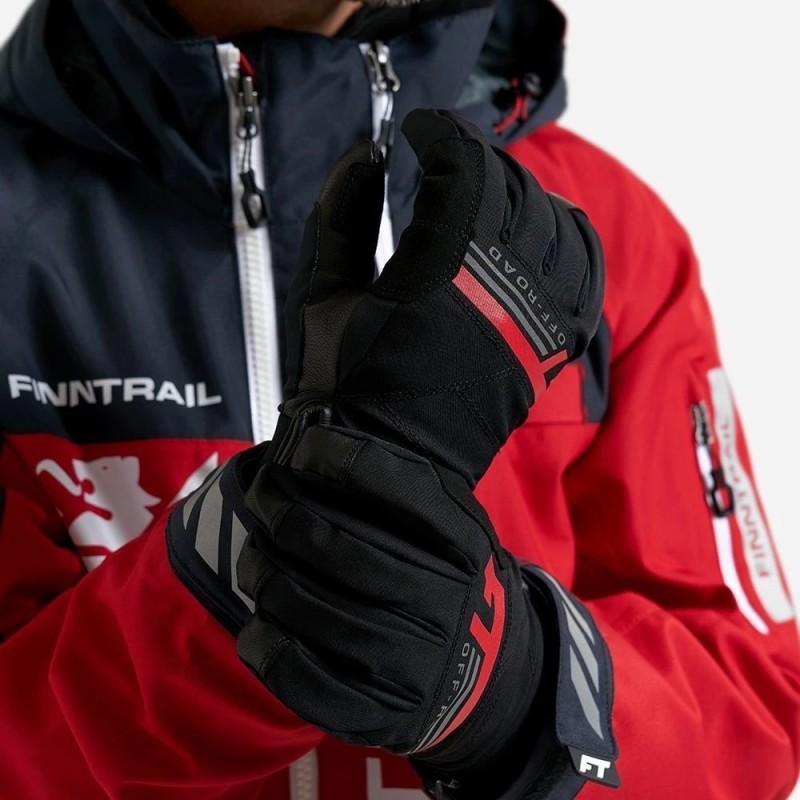 Мотоперчатки Finntrail GT Off Road 2790, мембрана/натуральная кожа, черный/красный, размер XL