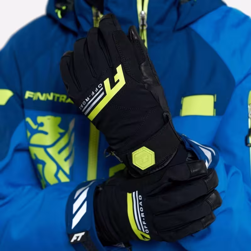 Мотоперчатки Finntrail GT Off Road 2790, мембрана/натуральная кожа, черный/желтый, размер М