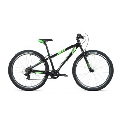 Велосипед горный хардтейл  Forward Toronto 1,2 26 (7 скоростей, рост 13) черный/ярко-зеленый