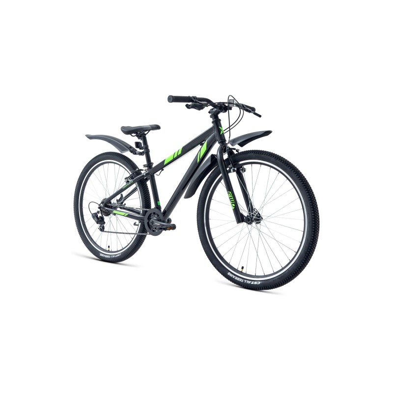 Велосипед горный хардтейл  Forward Toronto 1,2 26 (7 скоростей, рост 13) черный/ярко-зеленый