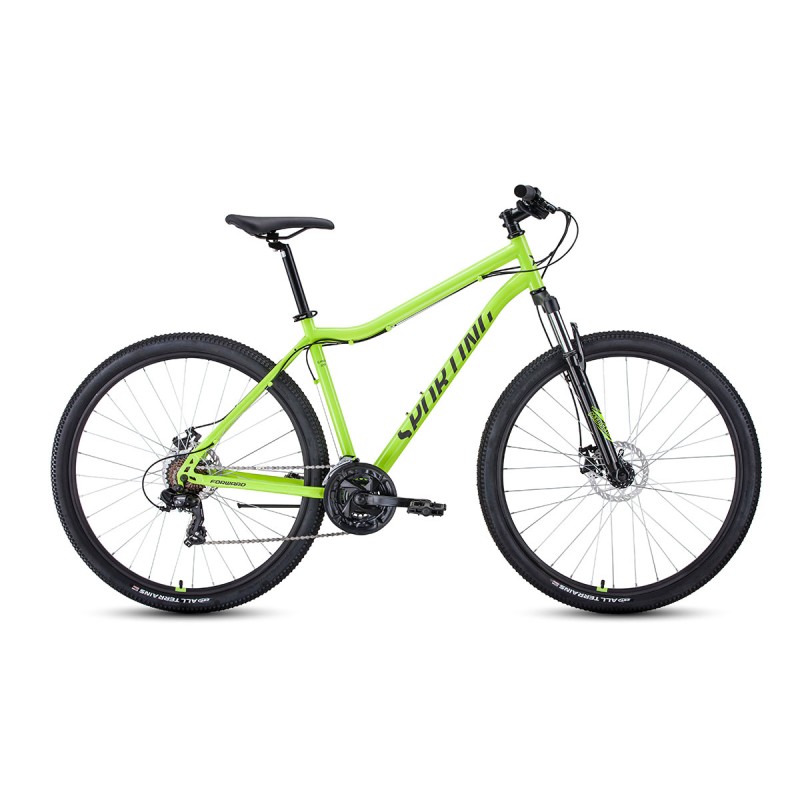 Велосипед горный хардтейл Forward Sporting 2.0 D 29 (21 скорость, рост 19) ярко-зеленый/черный