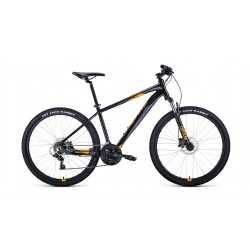 Велосипед горный хардтейл Forward Apache 3.0 disc 27,5 (21 скорость, рост 19) черный/оранжевый
