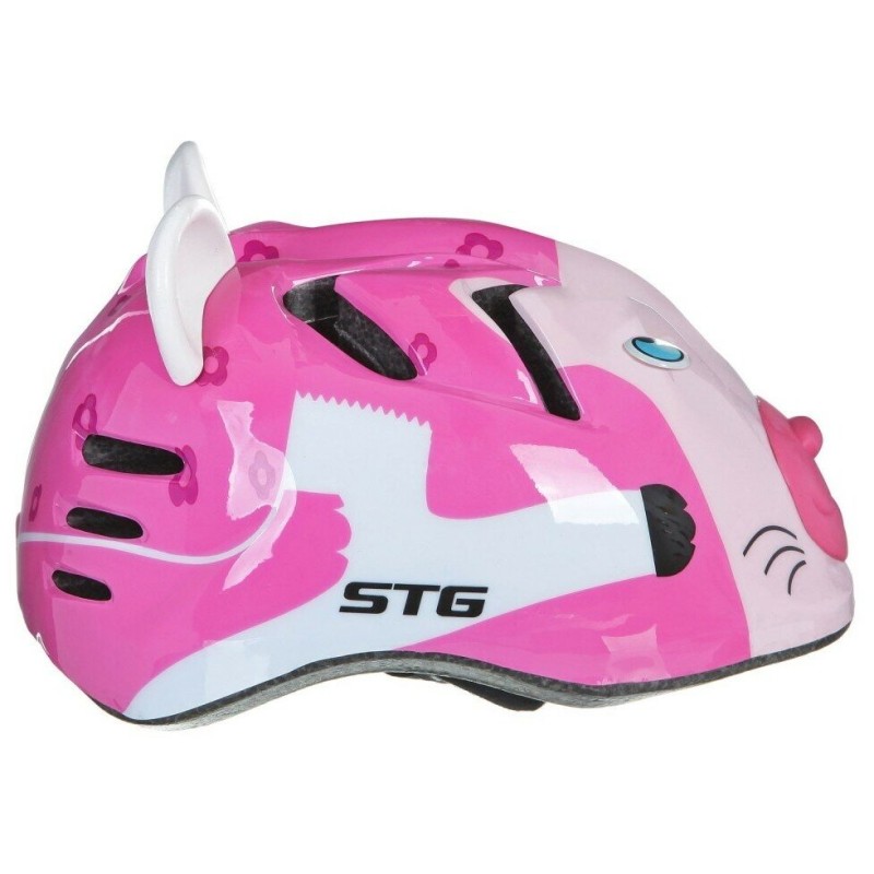 Велошлем детский STG MV7-CAT, размер XS, 44-48 см, розовый