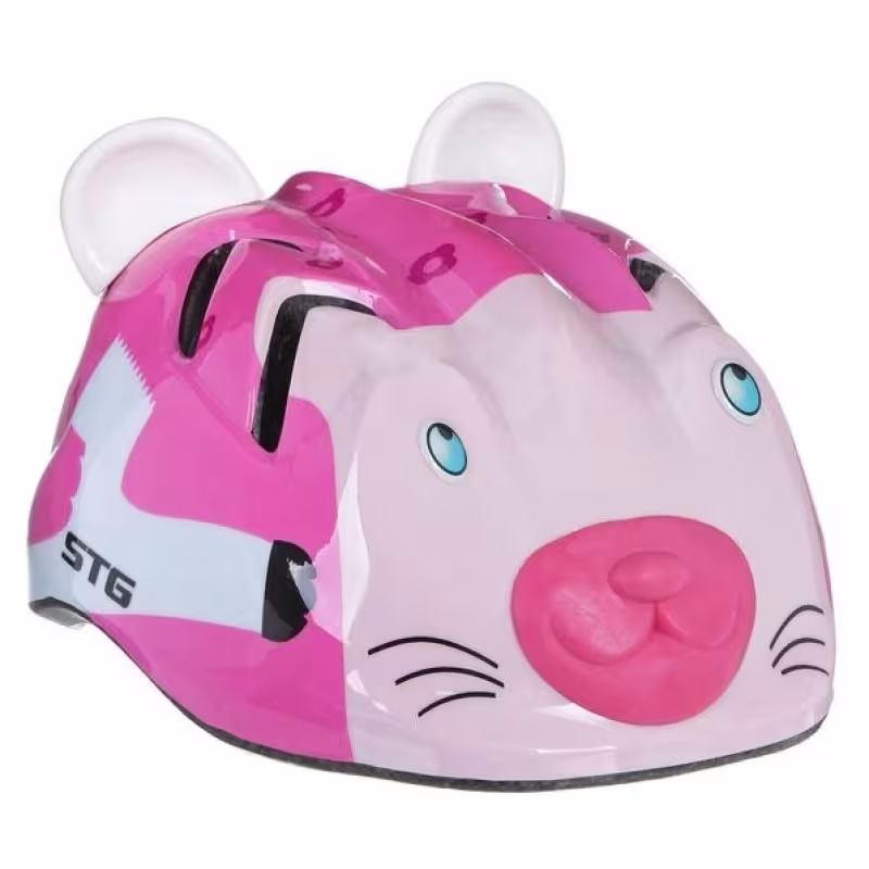 Велошлем детский STG MV7-CAT, размер XS, 44-48 см, розовый