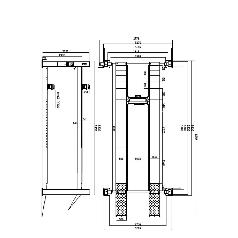 Подъемник KraftWell KRW5.5WA_blue+KRWJ7P, 4-х стоечный, 5,5т, 380V