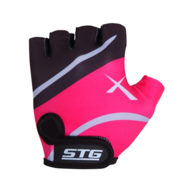 Велоперчатки STG 809, размер S, розовый/черный