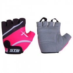 Велоперчатки STG 809, размер М, розовый/черный
