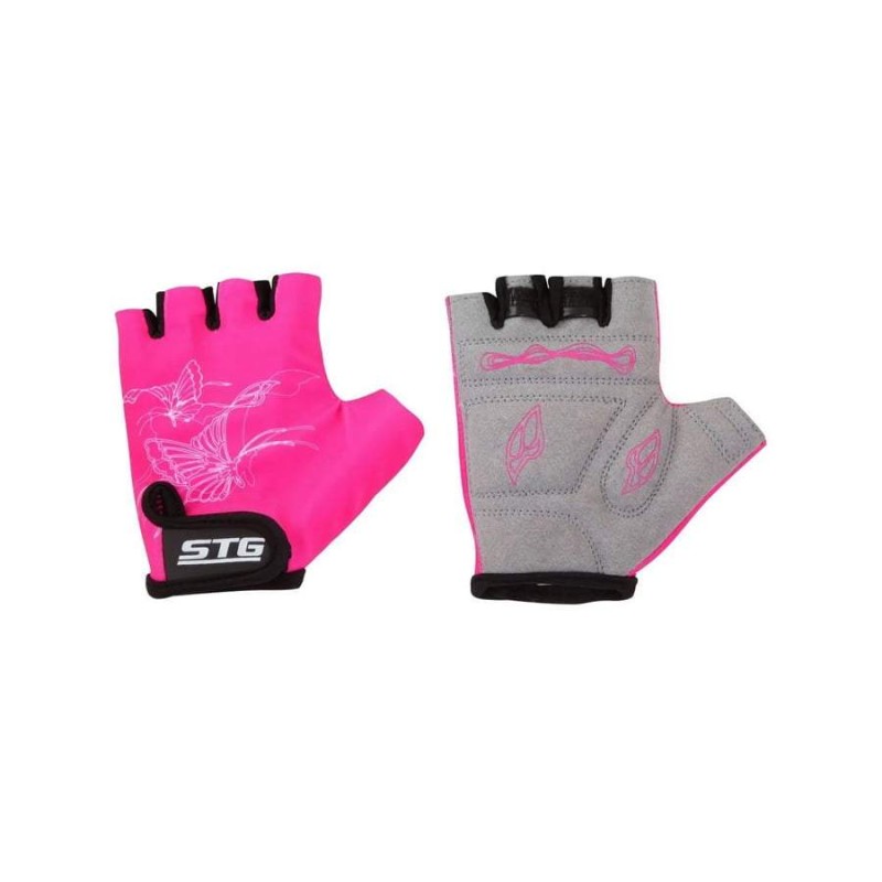 Велоперчатки детские STG 819, размер XS, розовый