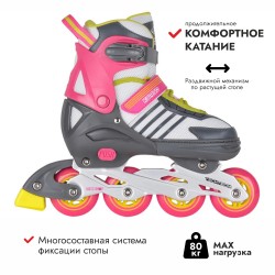 Роликовые коньки Tech Team Kargo розовый, размер L, 39-42