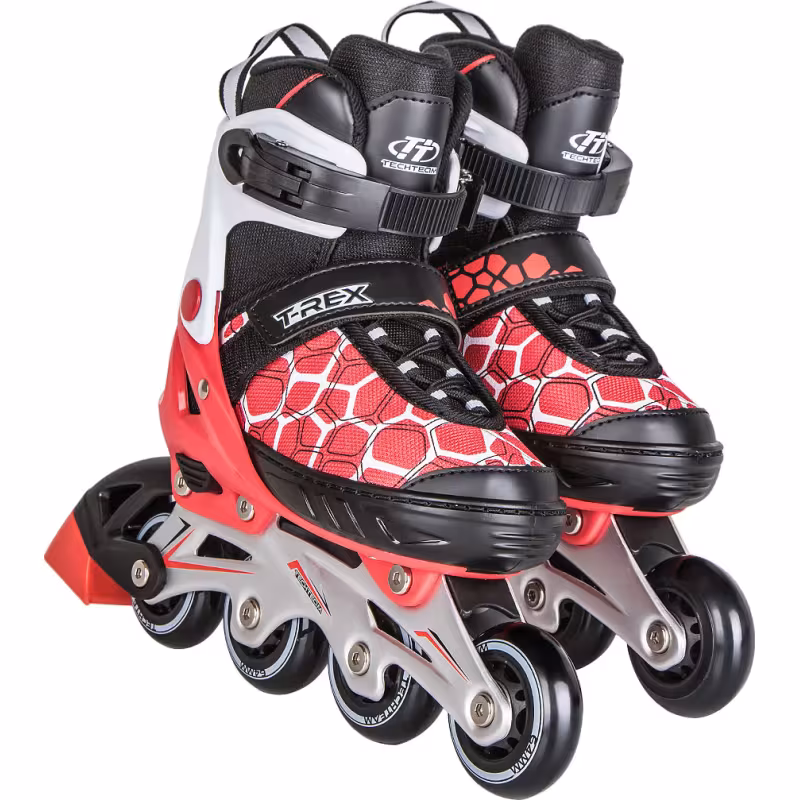 Роликовые коньки Tech Team T-Rex красный, размер XS, 29-32 
