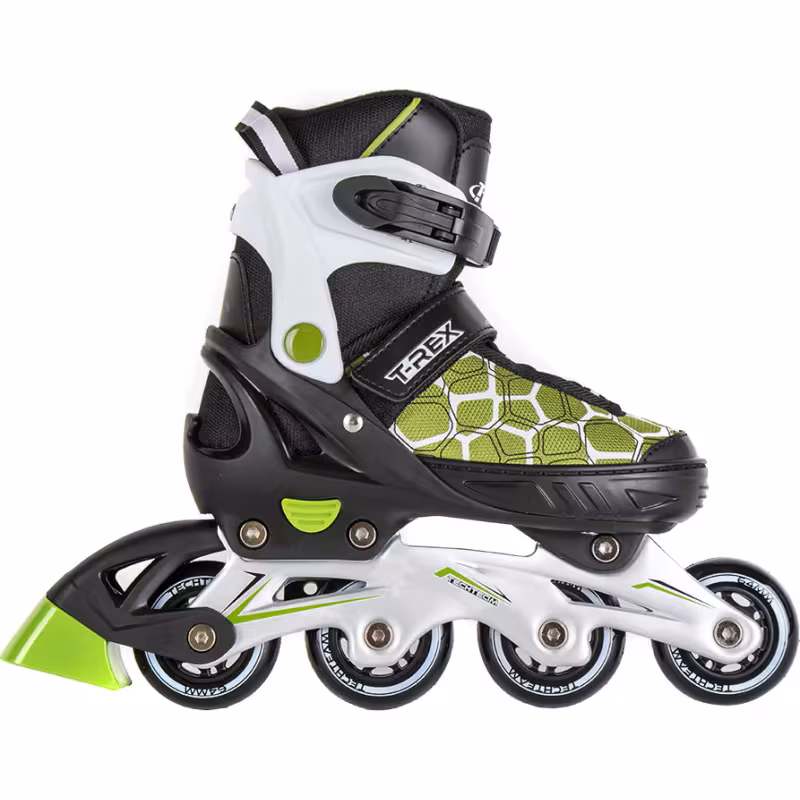 Роликовые коньки Tech Team T-Rex зеленый, размер XS, 29-32