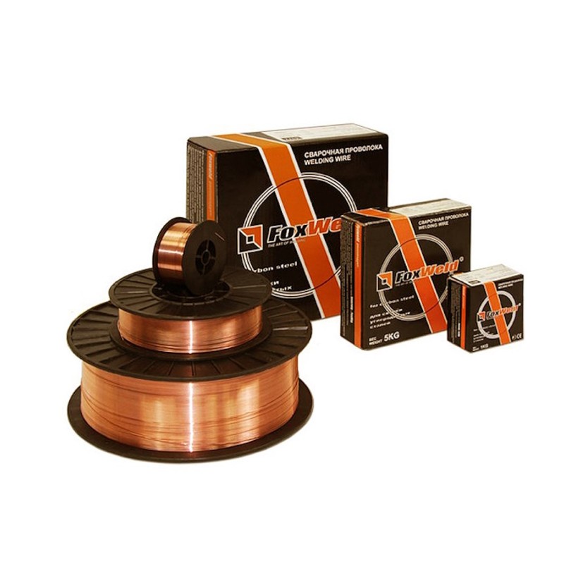 Проволока Foxweld ER70S-6 8556, d=0.8 мм, 5 кг, омедненная