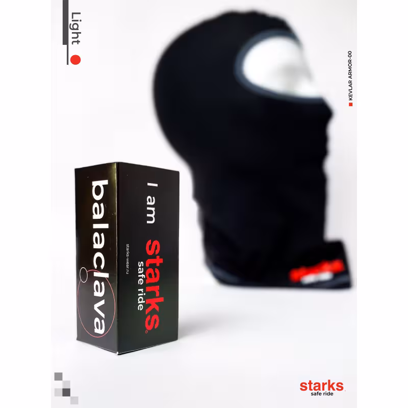 Подшлемник-балаклава Starks Light, хлопок, черный/серый