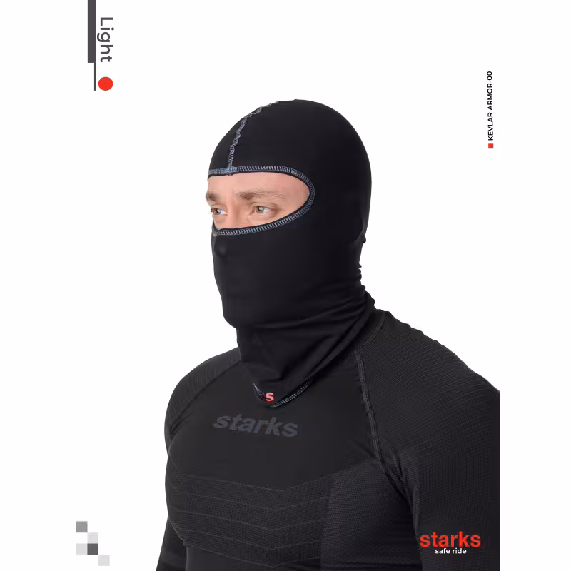 Подшлемник-балаклава Starks Light, хлопок, черный/серый