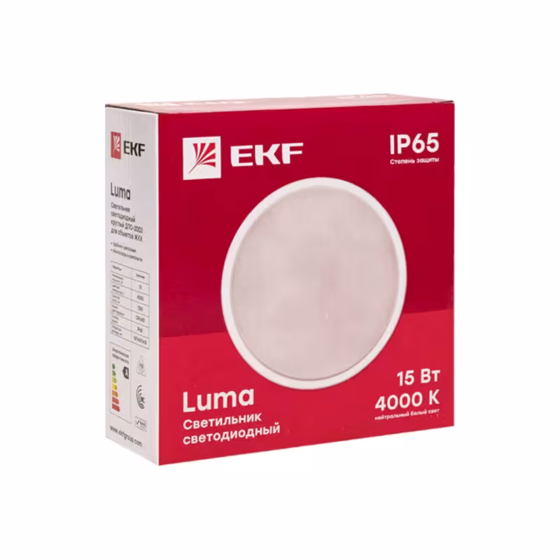 Светильник светодиодный EKF ДПО-2003, 15W, 4000К, 1350Лм, IP65, белый