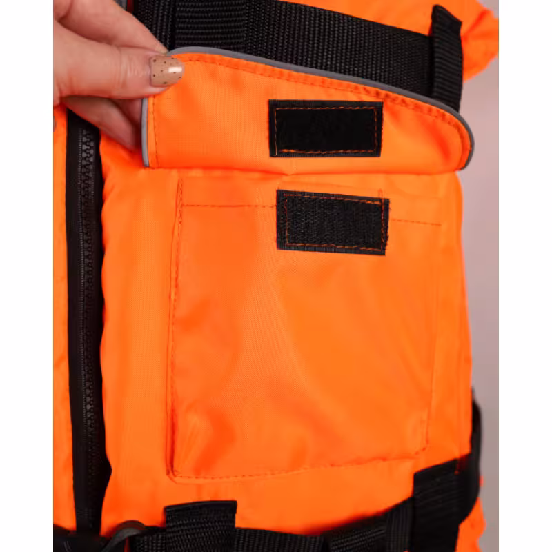 Жилет спасательный с подголовником Gaoksa, до 110 кг, оранжевый, ГОСТ Р58108-2019, подходит для ГИМС