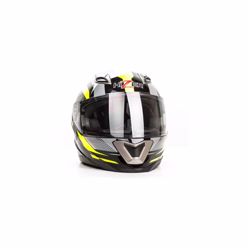 Мотошлем Hizer B562, черный/желтый, размер S